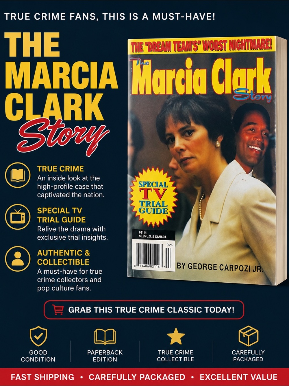 Vintage 1995 Book: The Marcia Clark Story by George Cardozo Jr.